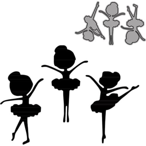 Adorable Ballet Girls Decorative Crafts Embossing Die Cuts Diy Scrapbooking Photo Album Metal Cutting Dies New 2021
