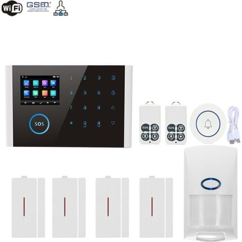 2019 GSM Burglar Alarm System APP Remote Control Smart Home Intelligent 2.4 inch Touch Panel GSM GPRS Wifi Alarm Security System