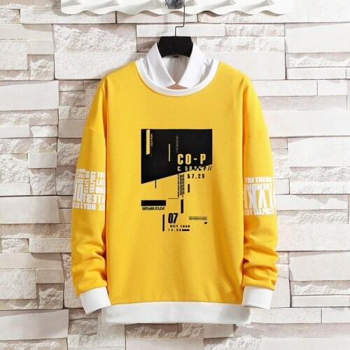 2021 Autumn New Hoodies Men Casual Minimalist Sweatshirt O-Neck Printing Plus Size Basic Pullover