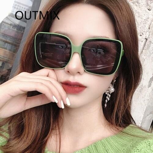 OUTMIX Square Sunglasses Women 2021 New Brand Designer Retro Mirror Fashion Sun Glasses Vintage Shades Lentes De Sol Feminino