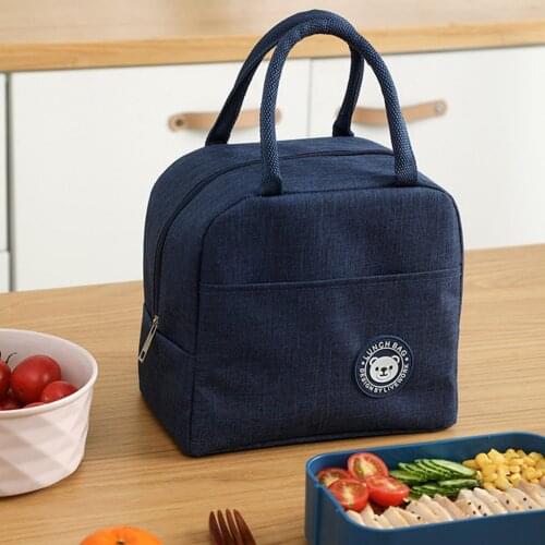 Portable Lunch Bag Thermal Insulated Lunch Box Tote Cooler Bag Bento Pouch Lunch Container Food Storage Bags Handbag Waterproof