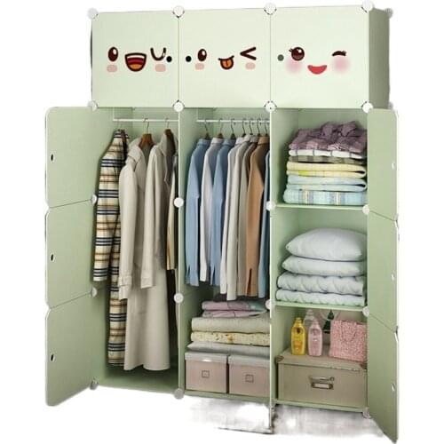 Simple Wardrobe Storage Box Plastic Cloth Art Kids College Student Dormitory Household Bed Storage Cabinets Baby Folding Storage