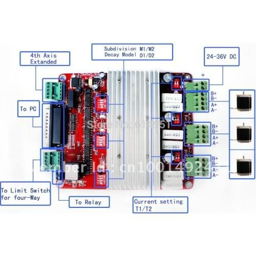 Factory direct sales / CNC 3 Axis TB6560 3.5A Stepper Motor Driver Controller Board Mach3