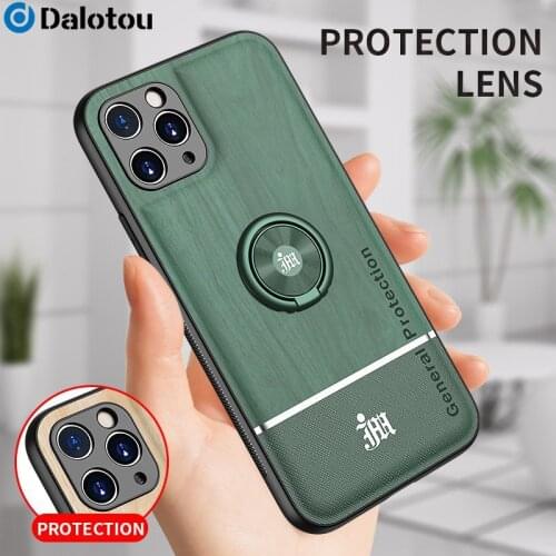 Luxury Wood Grain Case For iPhone XS Max XR X 12 Mini 11 Pro Max 6 6S 7 8 Plus SE 2020 Magnetic Ring Stand Lens Protection Cover