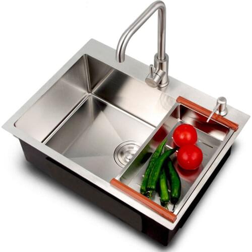 Manual sink 304 stainless steel hand basin thickening dishwashing kitchen sink Washing vegetables sink single slot