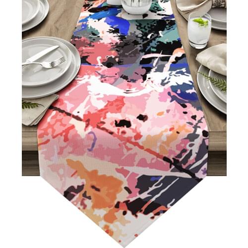 Street Graffiti Art Modern Table Runner Wedding For Party Event Home Decoration Table Cover Mat Decor Accessories