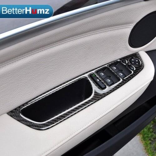 Carbon Fiber Window Lifter Control Frame Window Switch Decor Armrest Panel Trim car Interior accessories For bmw x5 e70 x6 e71