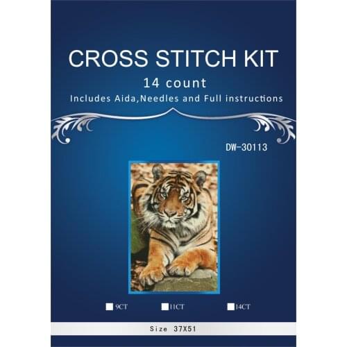 Tiger, home Decor counted14ct white canvas similar DMC Cross Stitch kits14ct needlework Set DIY embroidery