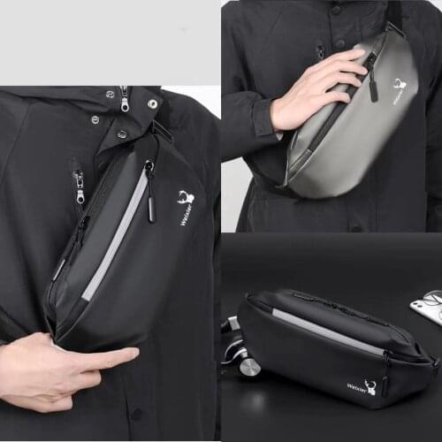 Men Slim Waist Bag Chest Shoulder Backpack Fanny Sling Chest Pack Crossbody Bags for Men Travel Running Multipurpose