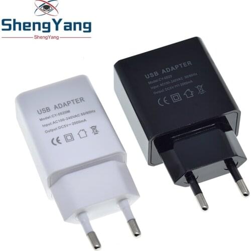 EU plug 5V 2A Single USB / Dual USB Universal Mobile Phone Chargers Travel Power Charger Adapter Plug Charger CY-0520