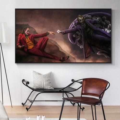 Joker Heath Clown Ledger Graffiti Art Movie Oil Painting on Canvas Comics Posters and Prints Wall Art Picture for Living Room