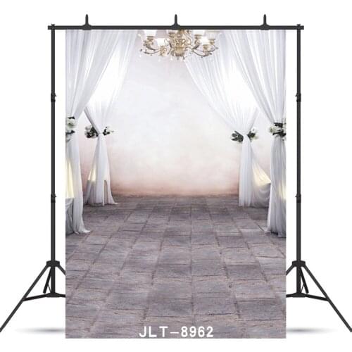 White Curtain Chandelier Vinyl Photography Background for Wedding Child Baby Portrait Customized Backdrop Photocall Studio
