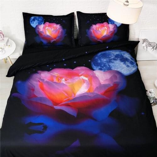 All kinds roses quilt covers bedding sheets single queen size bedlinen 3 pieces red blue white pink rose duvet cover pillowcases