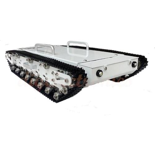 WT-500 Stainless Steel Tank Car Intelligent Tank Robot Chassis Remote Control Metal Track with Shock Absorber for DIY Kit