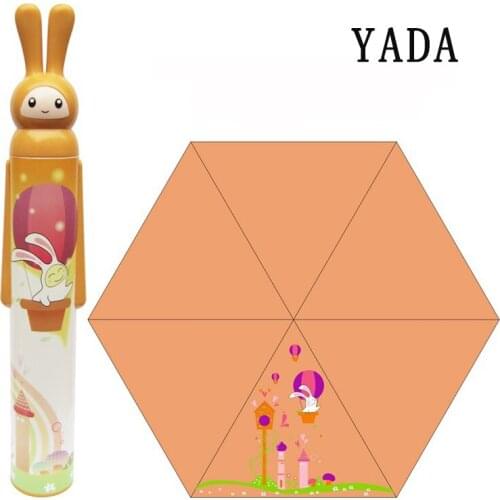 YADA Fashion Wine Bottle Umbrellas Toy For Kids Women 3 Folding Cartoon Rabbit Umbrella Sun-rain UV Mini Umbrellas Gifts YS855
