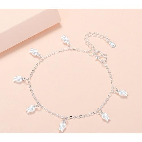 Womens Bracelets 925 Sterling Silver Flower Charm Bracelet Jewelry 2021 Jewelry Gifts for Women