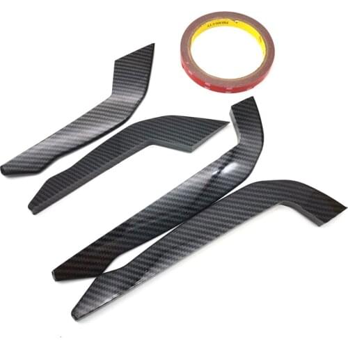 1 Pair Carbon Fiber Look Car Front Bumper Splitter Lip For Ford Focus ST Mk4 2019 -2021