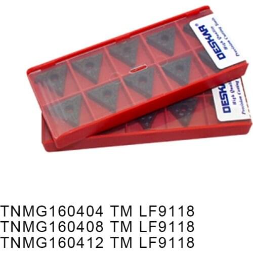 10PCS DESKAR Turning Tools TNMG160404 TM TNMG160408 TM TNMG160412 TM LF9118 High Quality Carbide Inserts For Steel Lathe Tools