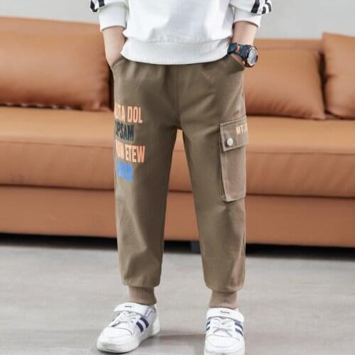 Grey Spring Autumn Thin Casual Pants Boys Kids Trousers Children Clothing Teenagers School Cotton Formal Sport High Quality