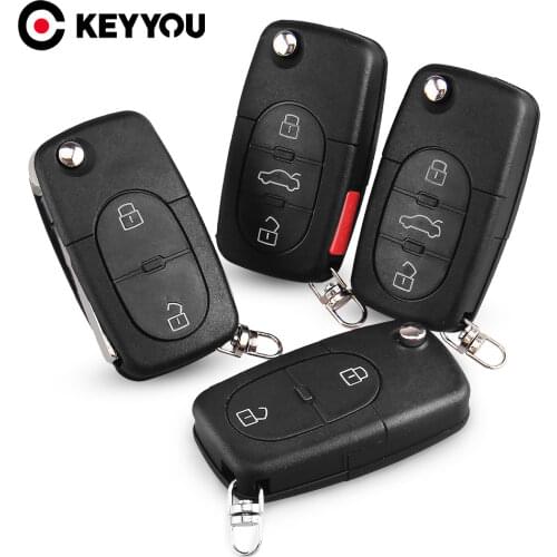 KEYYOU For VW Volkswagen Fob Car Remote Key Shell Case for VW Volkswagen Passat Jetta Golf Beetle 2/3/4 Buttons Fit CR1616