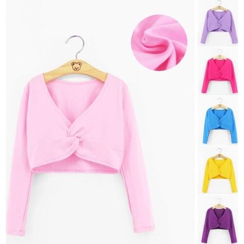 Childrens Dance Shawl Long Sleeve Top Fall Girl Cotton Small Coat Dance Practice Velvet Ballet Dancing Costume D0770