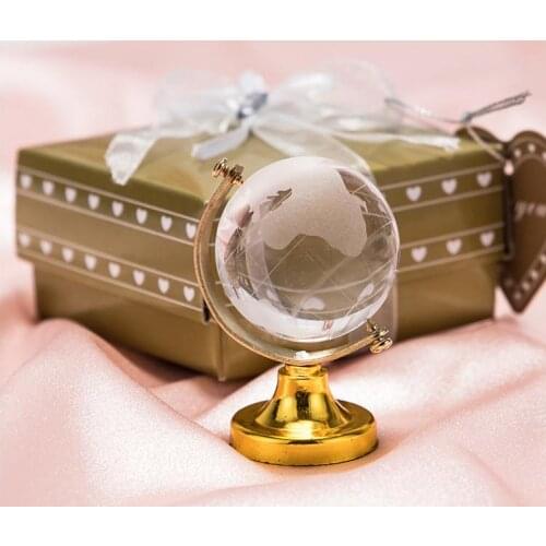 50pcs Delightful Crystal Globe Paperweight Party Crystal Wedding Favors Giveaway Gift For Guest DHL Fedex Fast Shipping SN2699