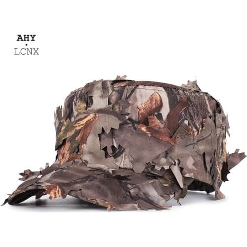 Camouflage Baseball Cap For Men Flat Top Caps Outdoor Fishing Hat Hunting Dad Hats Leaves Military Autumn Spring Man Sun Cap