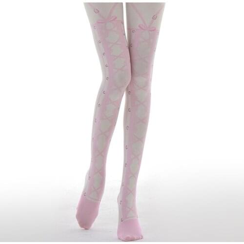 Sweet Pink Pattern Pantyhose