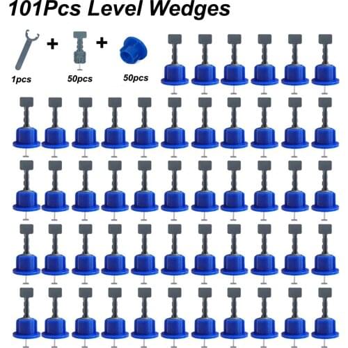 101Pcs Flat Ceramic Floor Wall Reusable Construction Tools Tile Level Wedges Tile Spacers Kittile Leveling System Kit Tile Tools