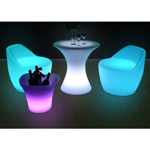 New Rechargeable Led illuminated bar stools Waterproof led bar chair seat Outdoor use nightclub bar KTV disco bar supplies