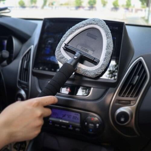 WINDSCREEN CLEANER Long Reach Microfiber Glass Cloth Demister Pad Car