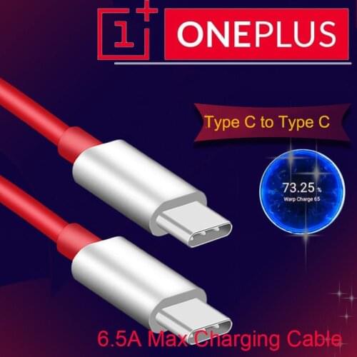 Original Oneplus 8t Warp Charge Cable 6.5A PD Usb 3.1 Type C To Type-C Cable for One Plus 8t 8 7t Pro Charging 65W Charger Wire