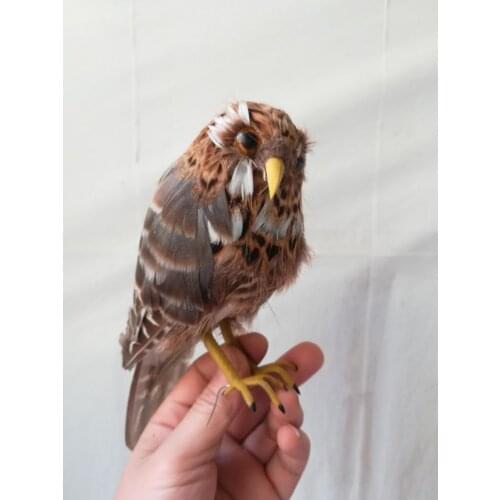 Ferruginous Pygmy-owl brown feathers bird Glaucidium brasilianum,pastoral handicraft about 23cm 0585