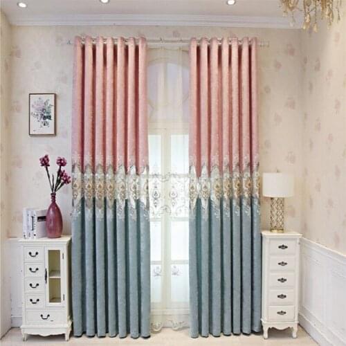 Direct Selling New Europe Curtains Living Room Blackout Luxury Chenille Thick For Bedroom Dinning Window ( Without Valance)