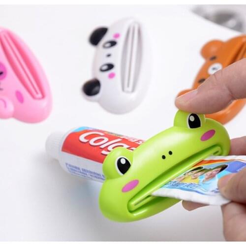 Cartoon Animals Toothpaste Extruder Squeezer Cleanser Squeezer Dispenser Rolling Holder Plastic Bathroom Accessories