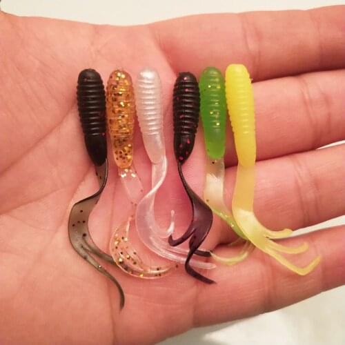 POETRYYI Fishing Lure Soft Lure Shad Silicone Bait 40mm 0.7g Trident Tail Wobblers Swimbait Odor Attractant Artificial Bait