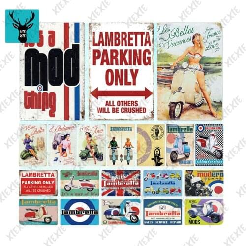 Scooter Vintage Tin Sign Plaque Metal Vintage Retro Metal Sign Wall Decor For Garage Decorative Metal Plate Custom Decor