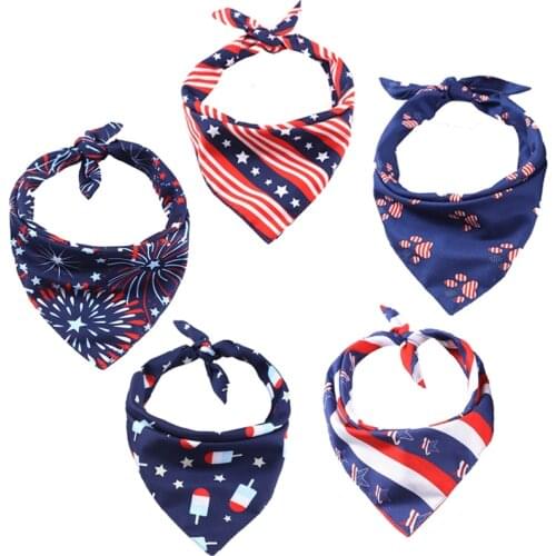 Dog Bandana Pentagram Flag Scarf Dog Triangular Neckerchief Bib Bandana Pet Dog Grooming Accessories