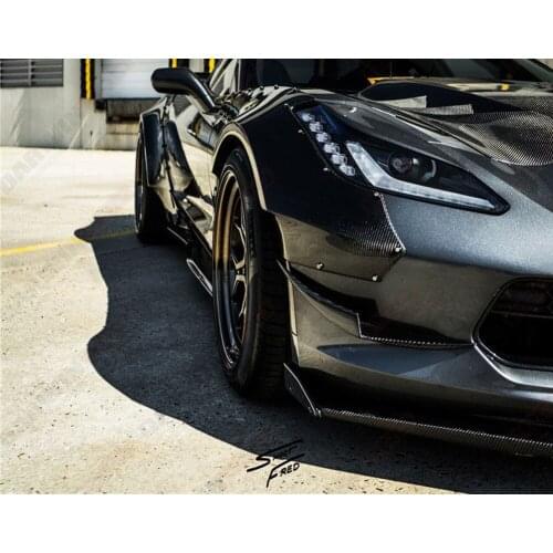 SPLITTERS Carbon Fiber Front Bumper Side Canards Splitter Spoiler for Corvette c7 2014-2019 Car Styling