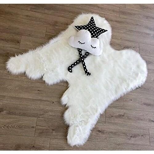 Super Soft Angel Wings Faux Fur Rug for Girls Room Faux Sheepskin Rug Gift Idea for Kids Room Children Bedroom Baby Nursery