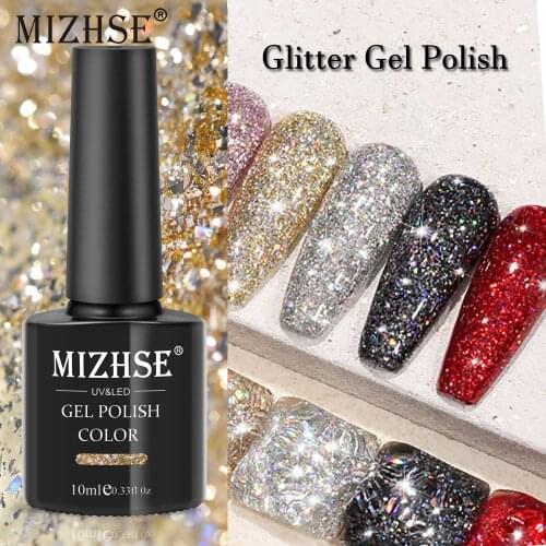 MIZHSE Diamond Gel Nail Polish 10ml Reflective Varnish Vernis Semi-permanent Enamel UV LED Gel for Manicure Nail Art