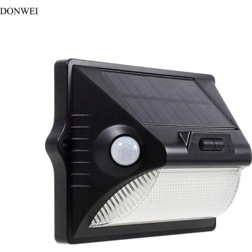 DONWEI Outdoor Waterproof IP65 RGBW LED Solar Light Motion Sensor Night Auto ON / OFF Wall Lamp for Porch Garden Yard Fence