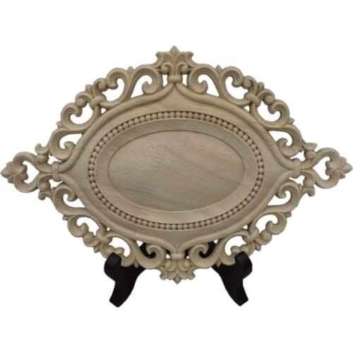 Vintage Wood Carved Decal Corner Onlay Applique Frame Furniture Wall Unpainted for Home Cabinet Door Craft Home Accessories