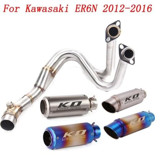 Escape Motorcycle Exhaust Front Link Tube And 51mm Vent Pipe Stainless Steel Exhaust System For Kawasaki ER6N 2012-2016