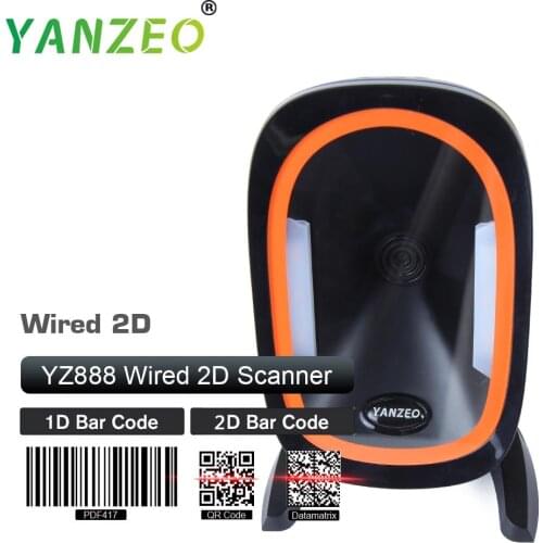 Yanzeo YZ888 1D/2D Bar Code Scanner Omni Barcode Scanner Ticketing QR Code Scanner Desktop Auto Sense Data Matrix Reader