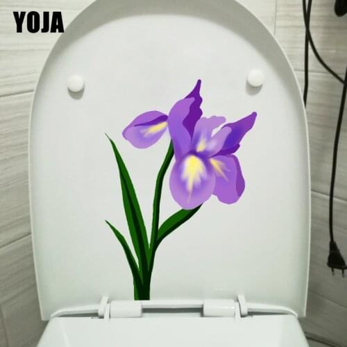 YOJA 15.4X21.9M Purple Iris Flower Home Room Decoration Wall Sticker Creative WC Toilet Decal T1-1658