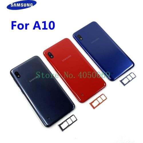 Back Cover Case Rear Housing plane Battery Door Replacement + SIM card tray For Samsung Galaxy A10 A105 A105F