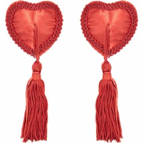 Women Heart Shape Nipple Cover Sexy Pasties Reusable Nipple Stickers Tassels Breast Petals Bra Accessories