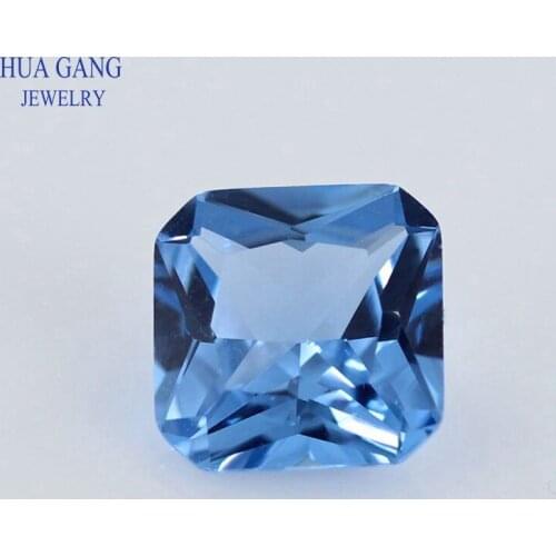 108# Blue Square Octangle Shape Princess Cut Synthetic Spinel Stone For Jewelry Size 3x3mm~8x8mm