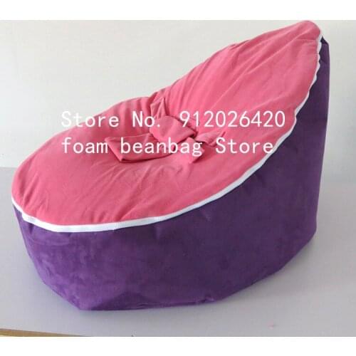 2 upper cover tops purple base with pink belt seat Hot sale soft organic newborn baby bed baby bean bag
